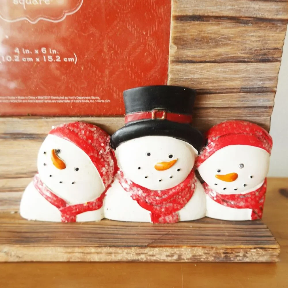 ST. NICHOLAS SQUARE  SNOWMAN SPARKLE 3 snowmen PICTURE FRAME 4